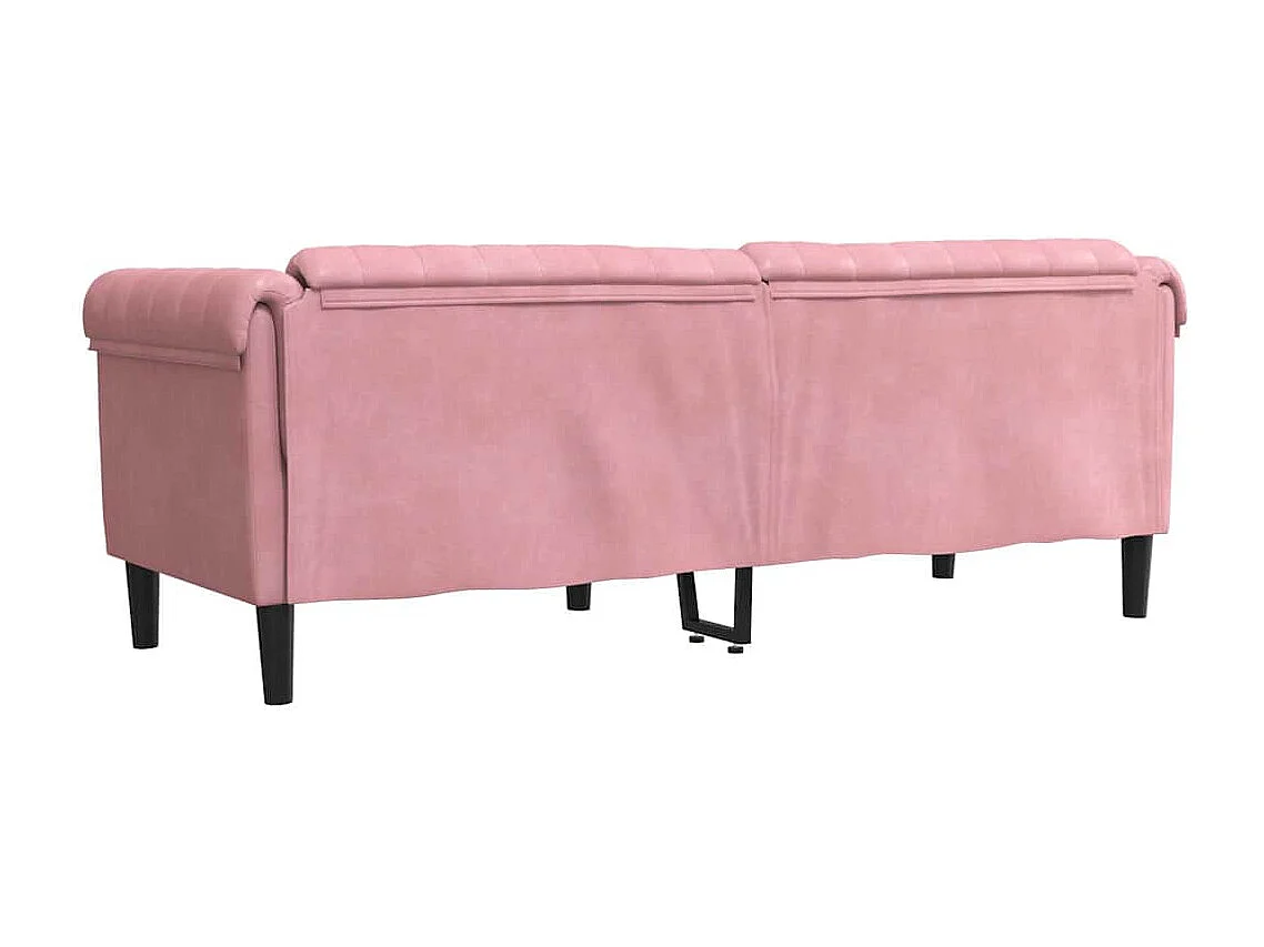 Driezitsbank fluweel roze