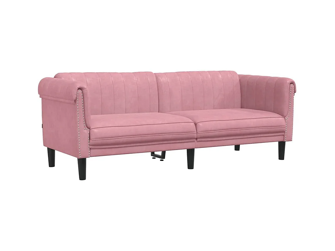 Canapé à 3 places rose velours