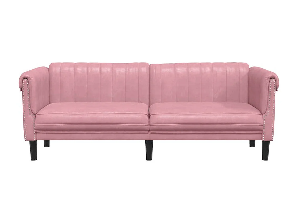 Driezitsbank fluweel roze