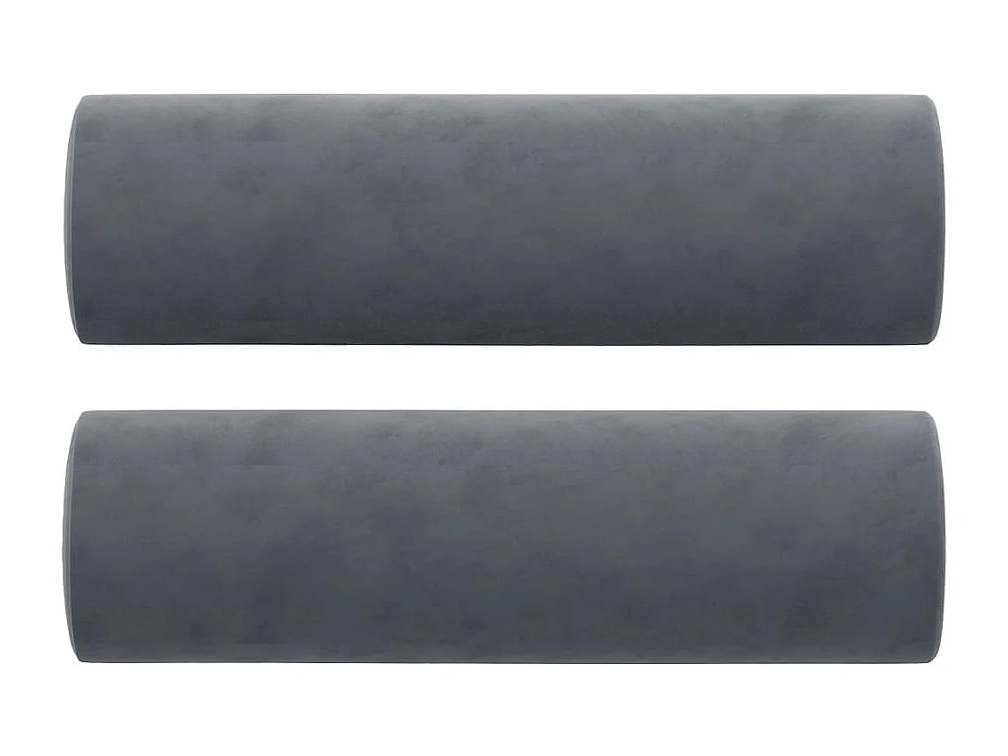 Sofá 2 lug. c/ almofadas decorativas 140 cm veludo cinza-escuro