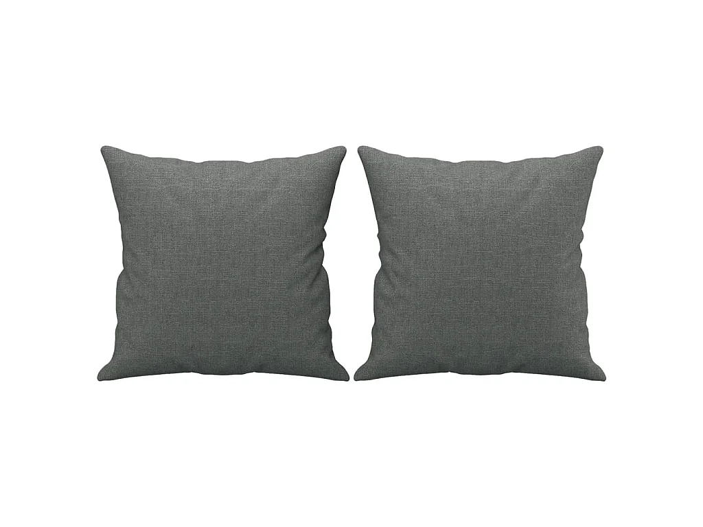 Ensemble de canapés 2 pcs coussins gris foncé tissu