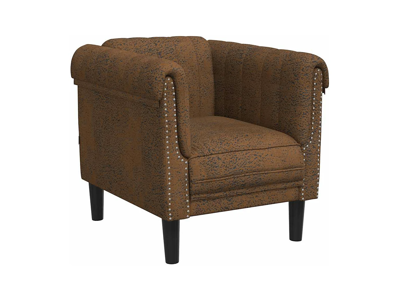 Fauteuil marron similicuir daim