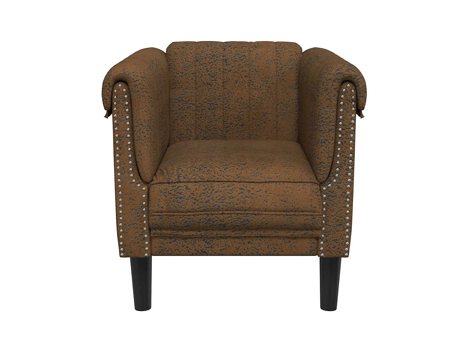 Fauteuil marron similicuir daim