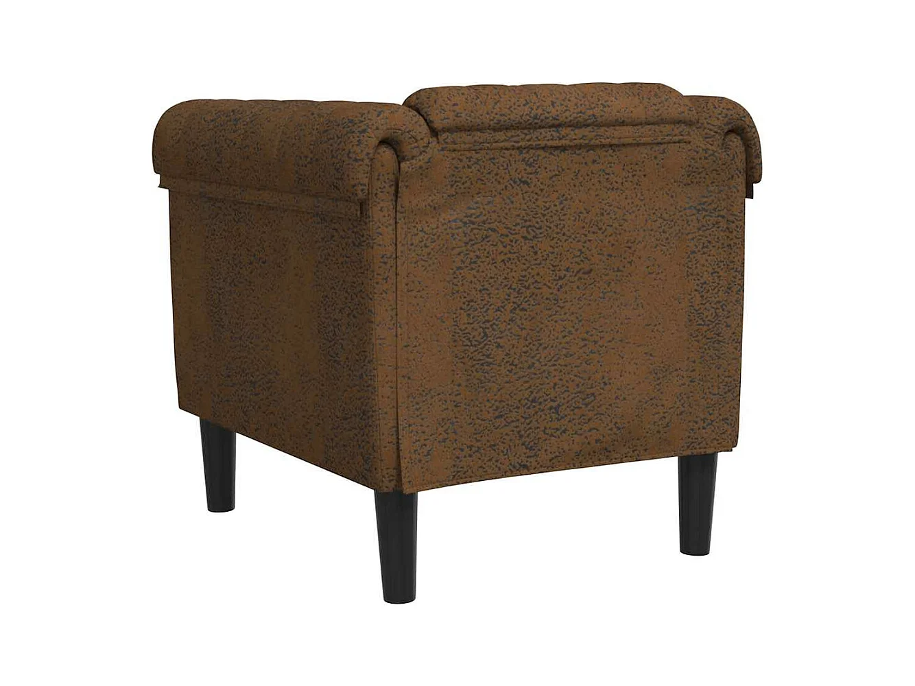 Fauteuil marron similicuir daim