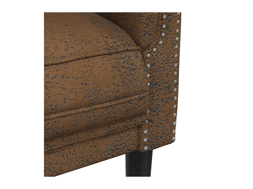 Fauteuil marron similicuir daim