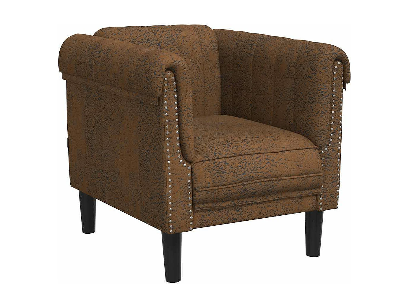 Fauteuil marron similicuir daim