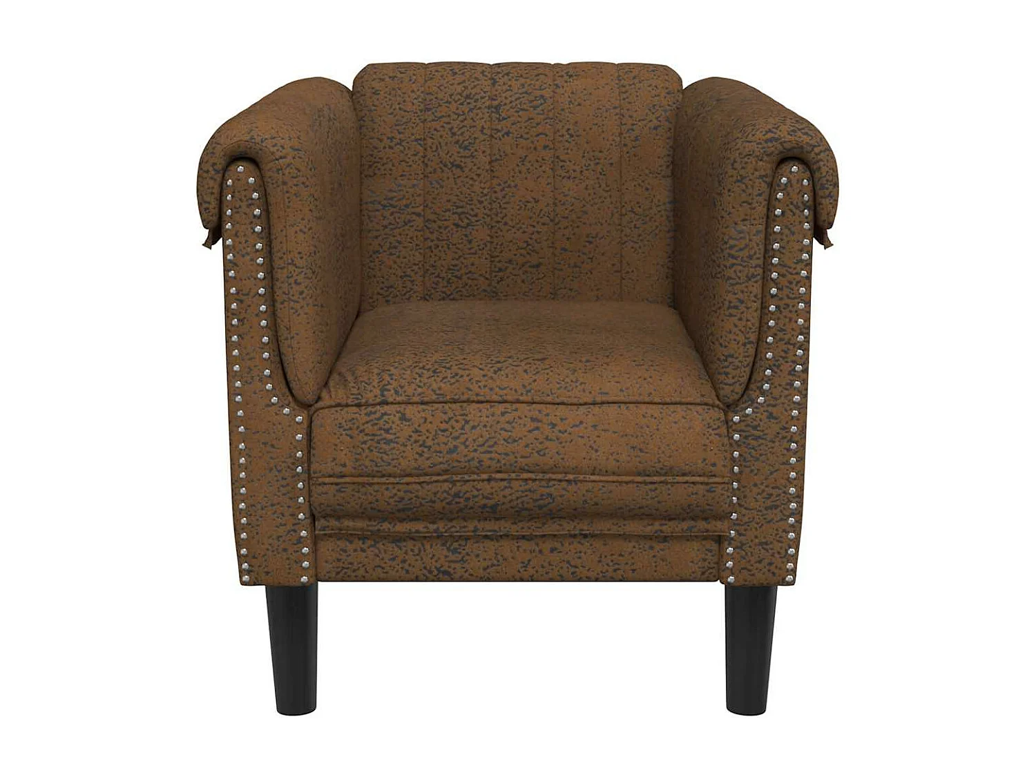 Fauteuil marron similicuir daim