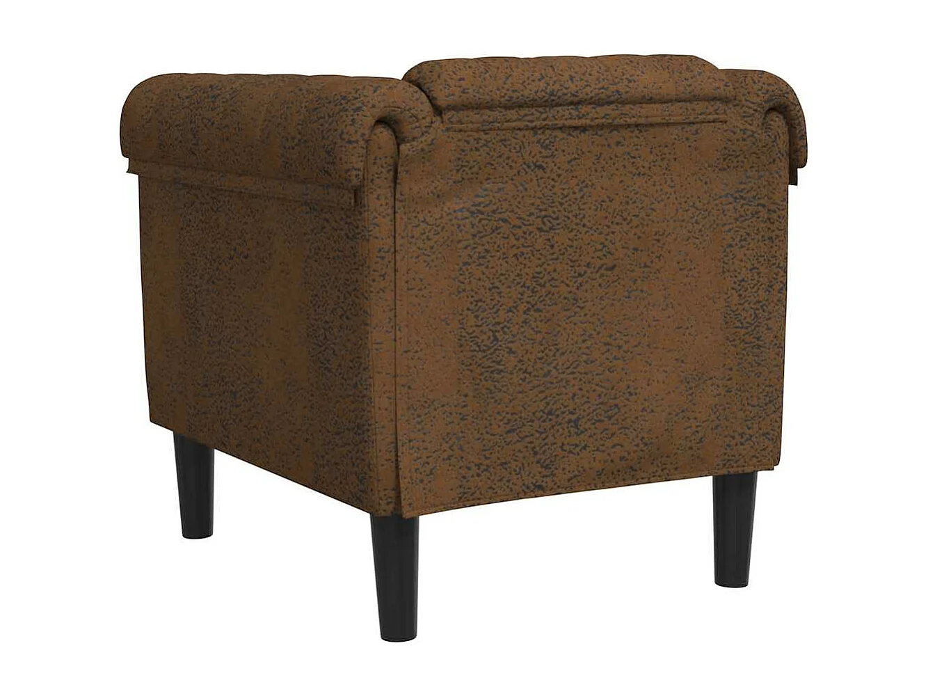 Fauteuil marron similicuir daim