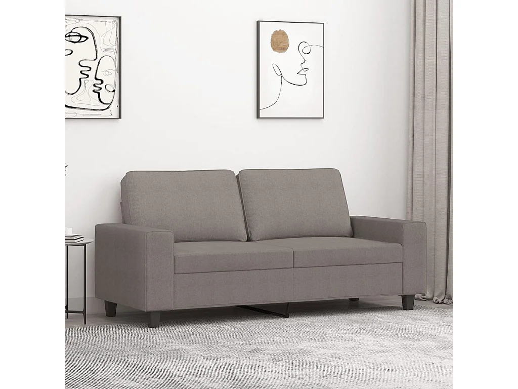 Canapé à 2 places Taupe 140 cm Tissu