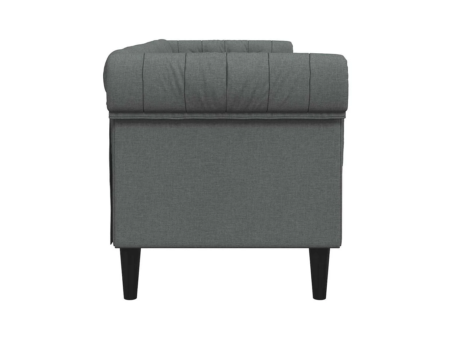 Driezitsbank Chesterfield-stijl stof donkergrijs