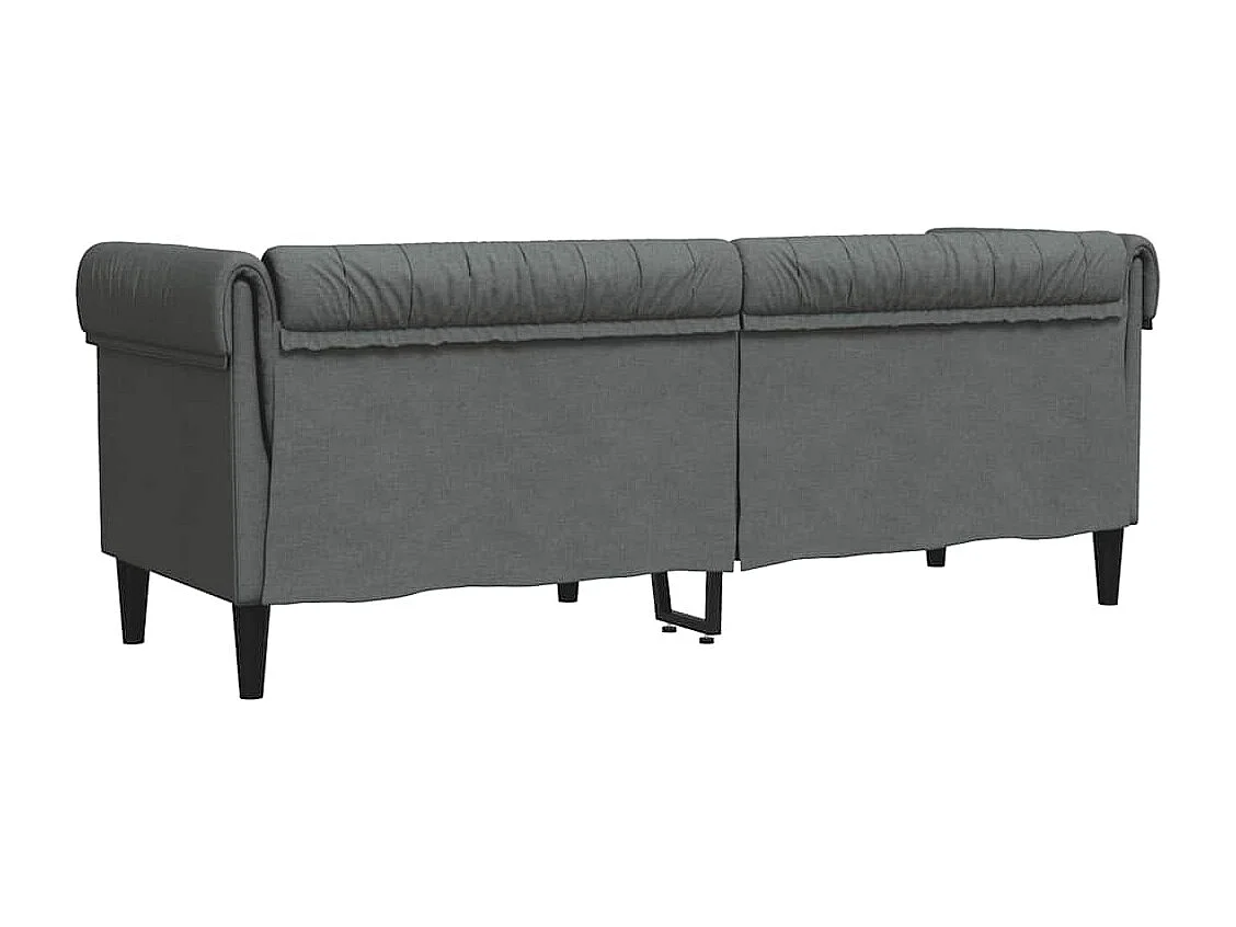 Canapé Chesterfield 3 places gris foncé tissu