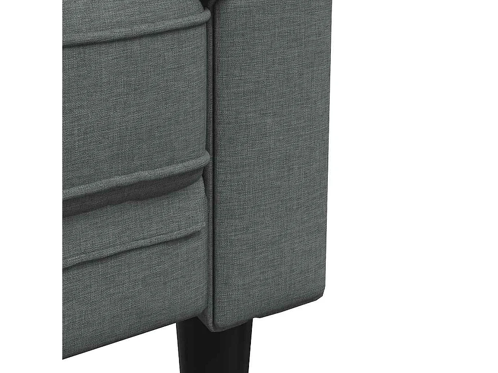 Canapé Chesterfield 3 places gris foncé tissu