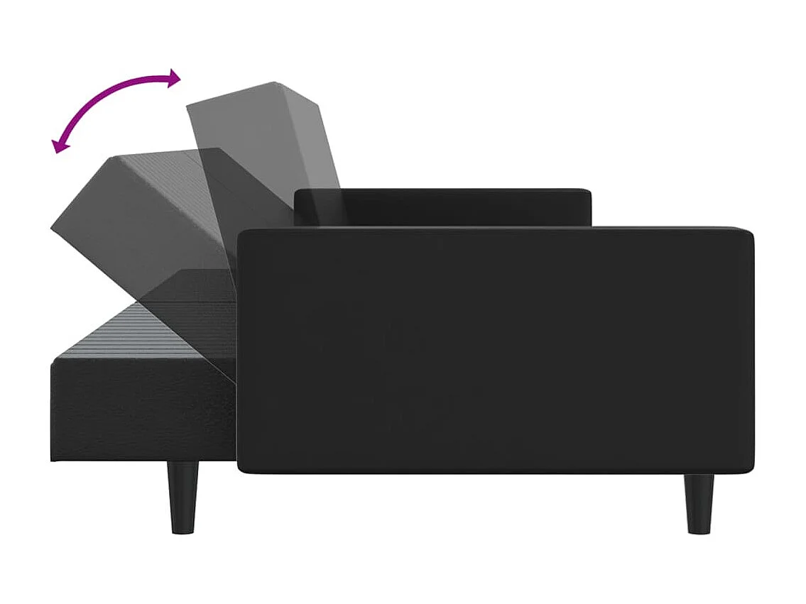 Ensemble de canapés 2 pcs noir similicuir