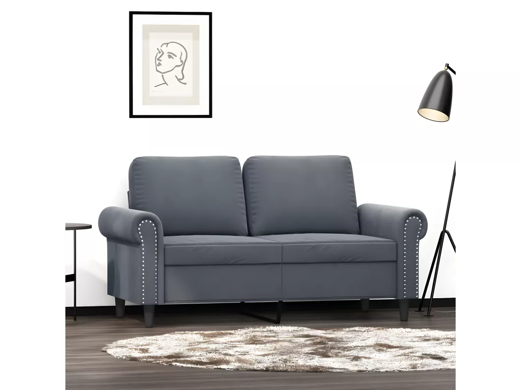 Kauf Unique 2-Sitzer-Sofa Dunkelgrau 120 cm Samt