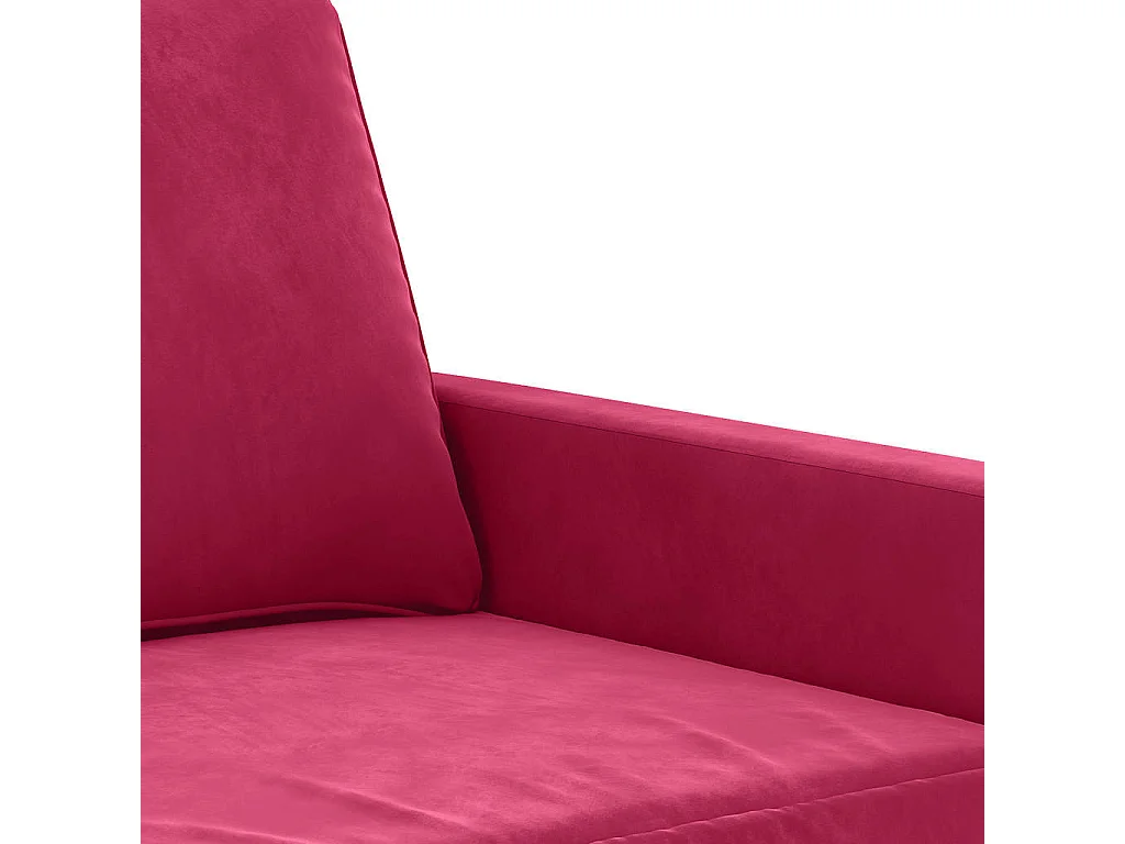 Driezitsbank 180 cm fluweel wijnrood