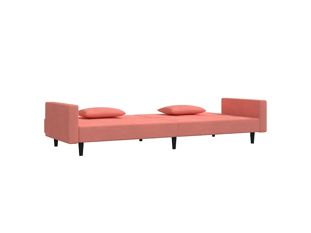 Canapé convertible clic-clac 2 places en velours rose