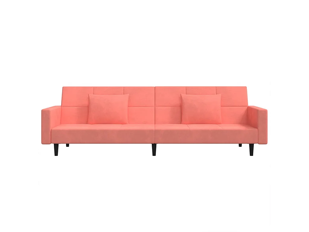 Canapé convertible clic-clac 2 places en velours rose