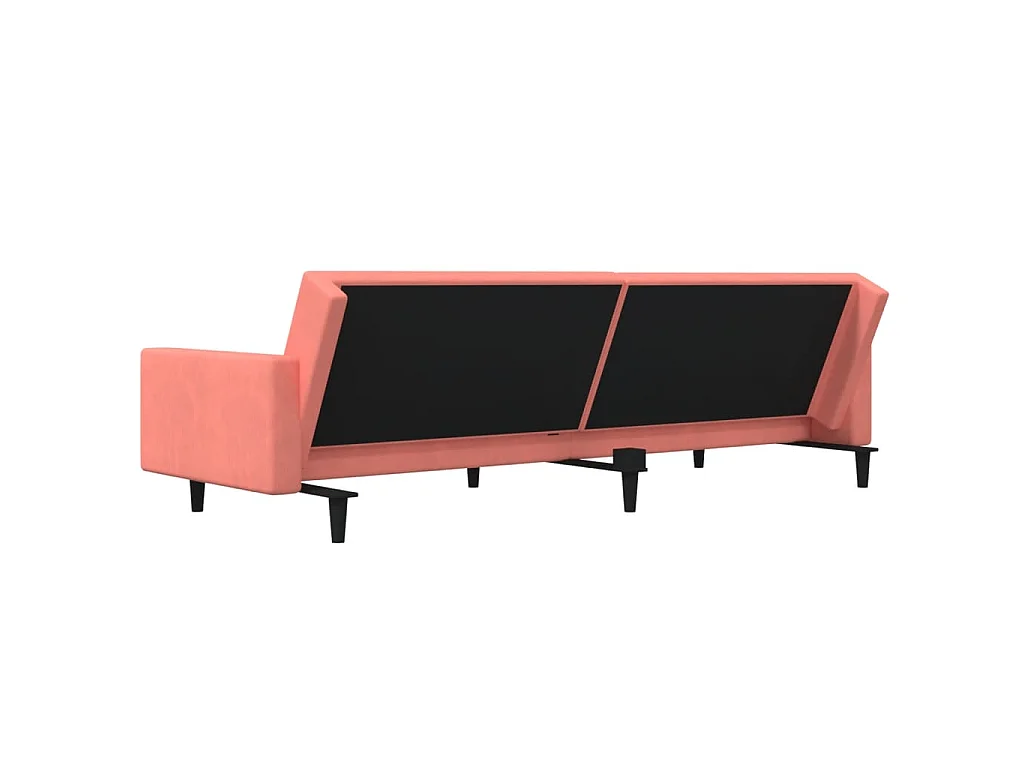 Canapé convertible clic-clac 2 places en velours rose