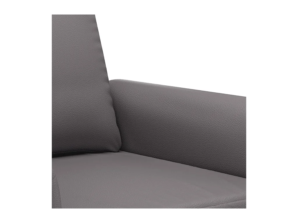 2-Sitzer-Sofa Grau 140 cm Kunstleder