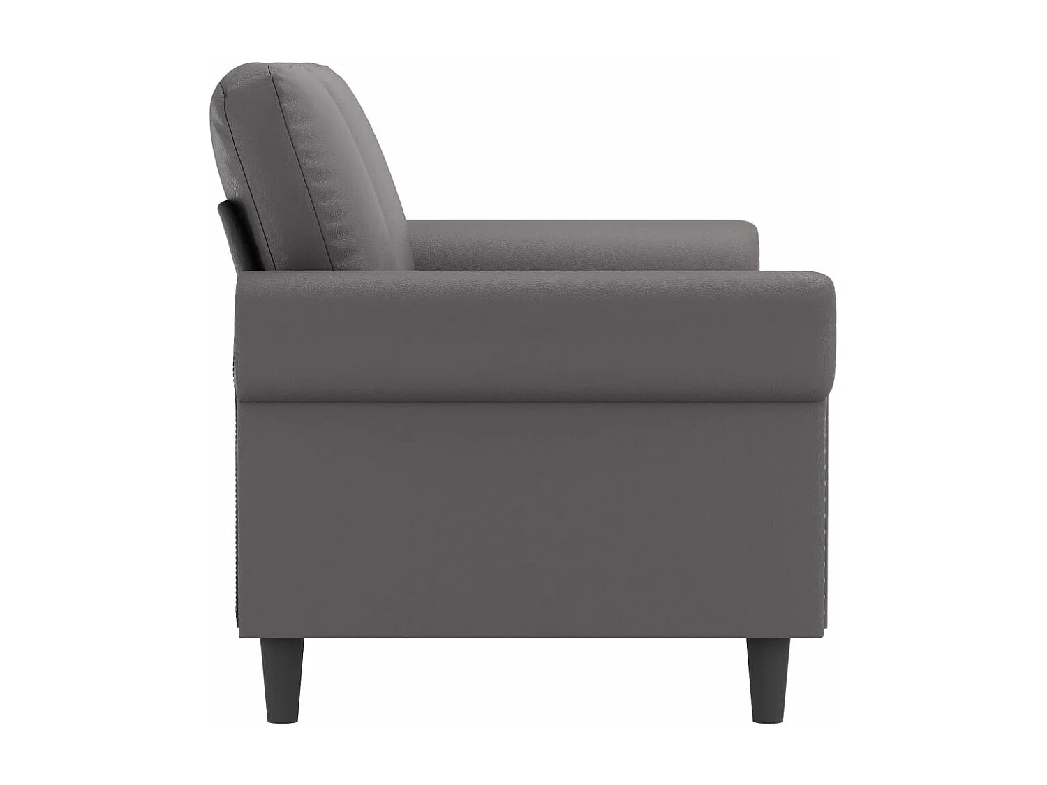 2-Sitzer-Sofa Grau 140 cm Kunstleder