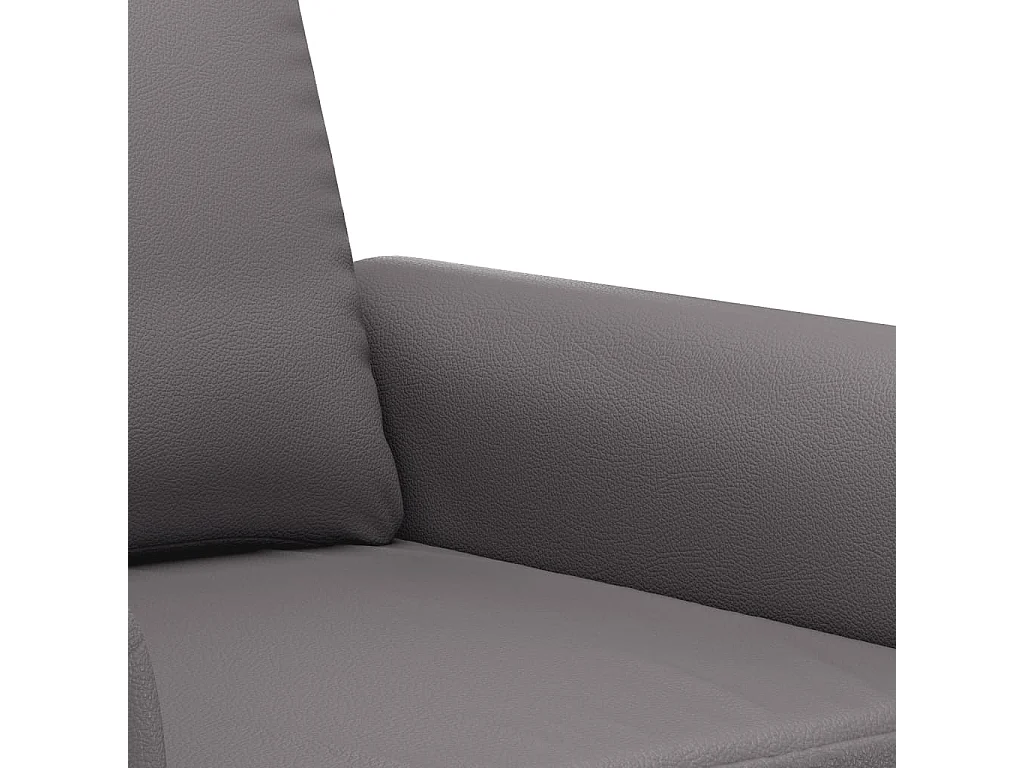 2-Sitzer-Sofa Grau 140 cm Kunstleder