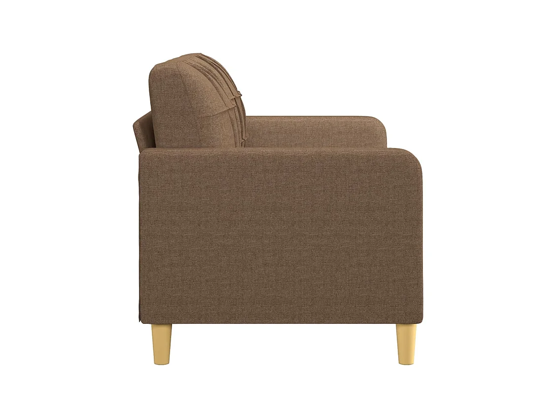 Sofa Dwuosobowa Brązowa 140 cm Tkanina Nowoczesna i Wygodna