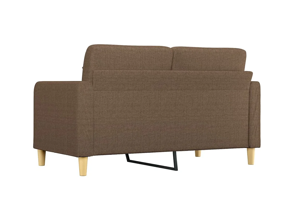 Sofa Dwuosobowa Brązowa 140 cm Tkanina Nowoczesna i Wygodna