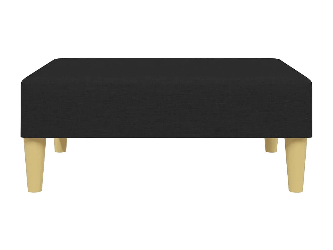 Sofá-cama de 2 lugares com apoio de pés tecido preto