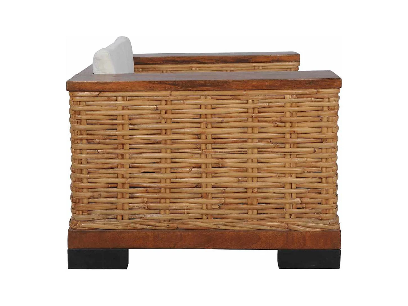 Set di Divani 2 pz con Cuscini in Rattan Naturale Marrone