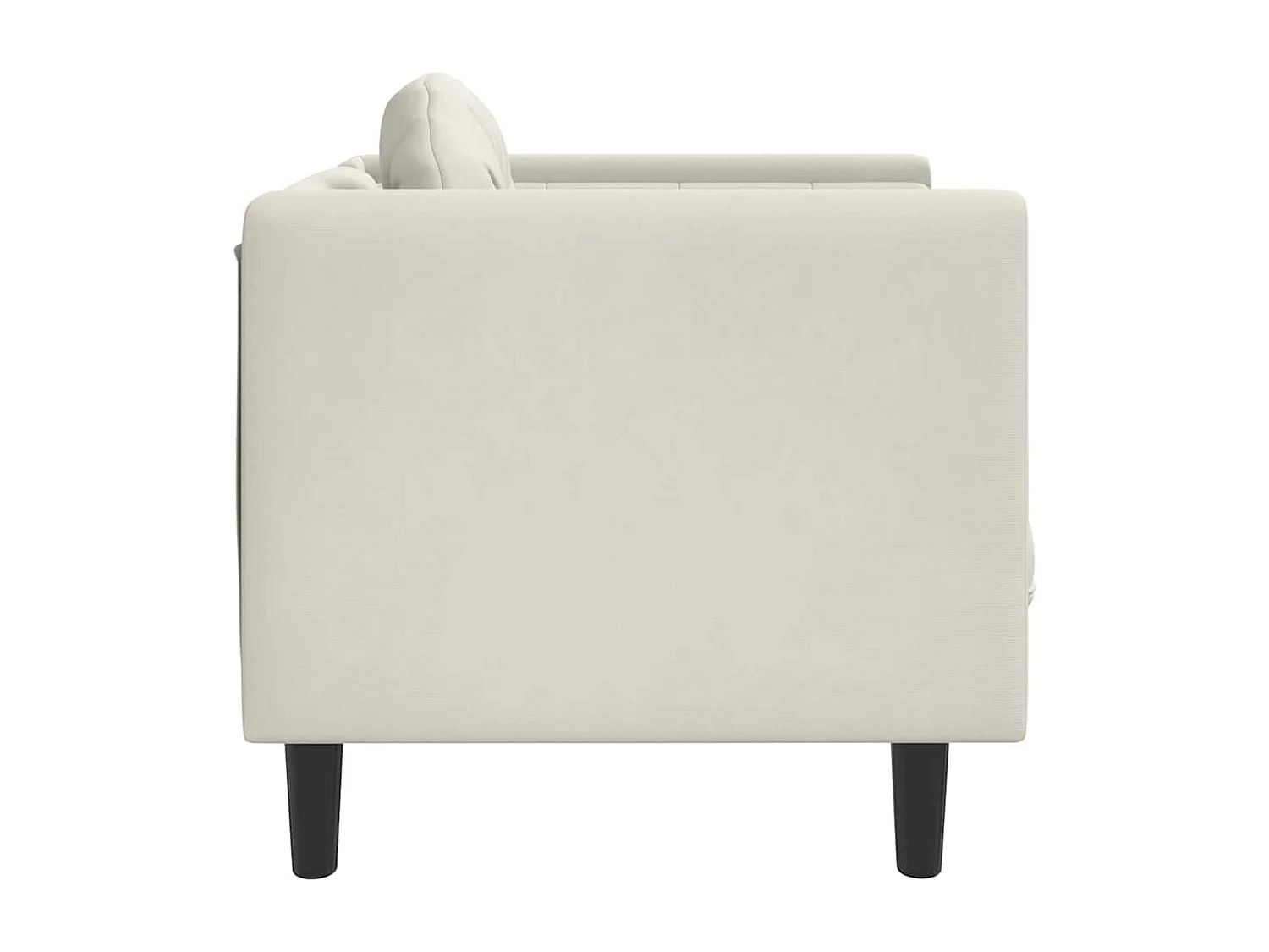 Fauteuil avec coussin crème velours