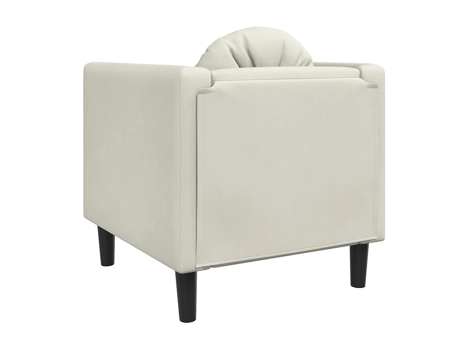 Fauteuil avec coussin crème velours