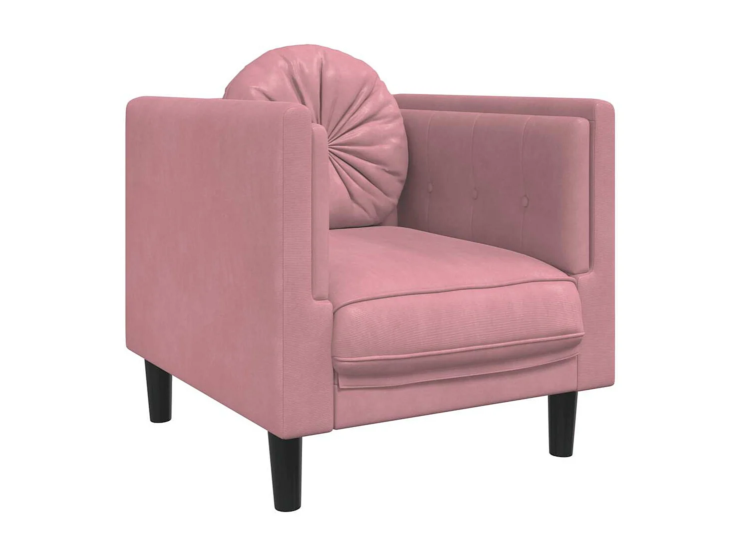 Fauteuil met kussen fluweel roze