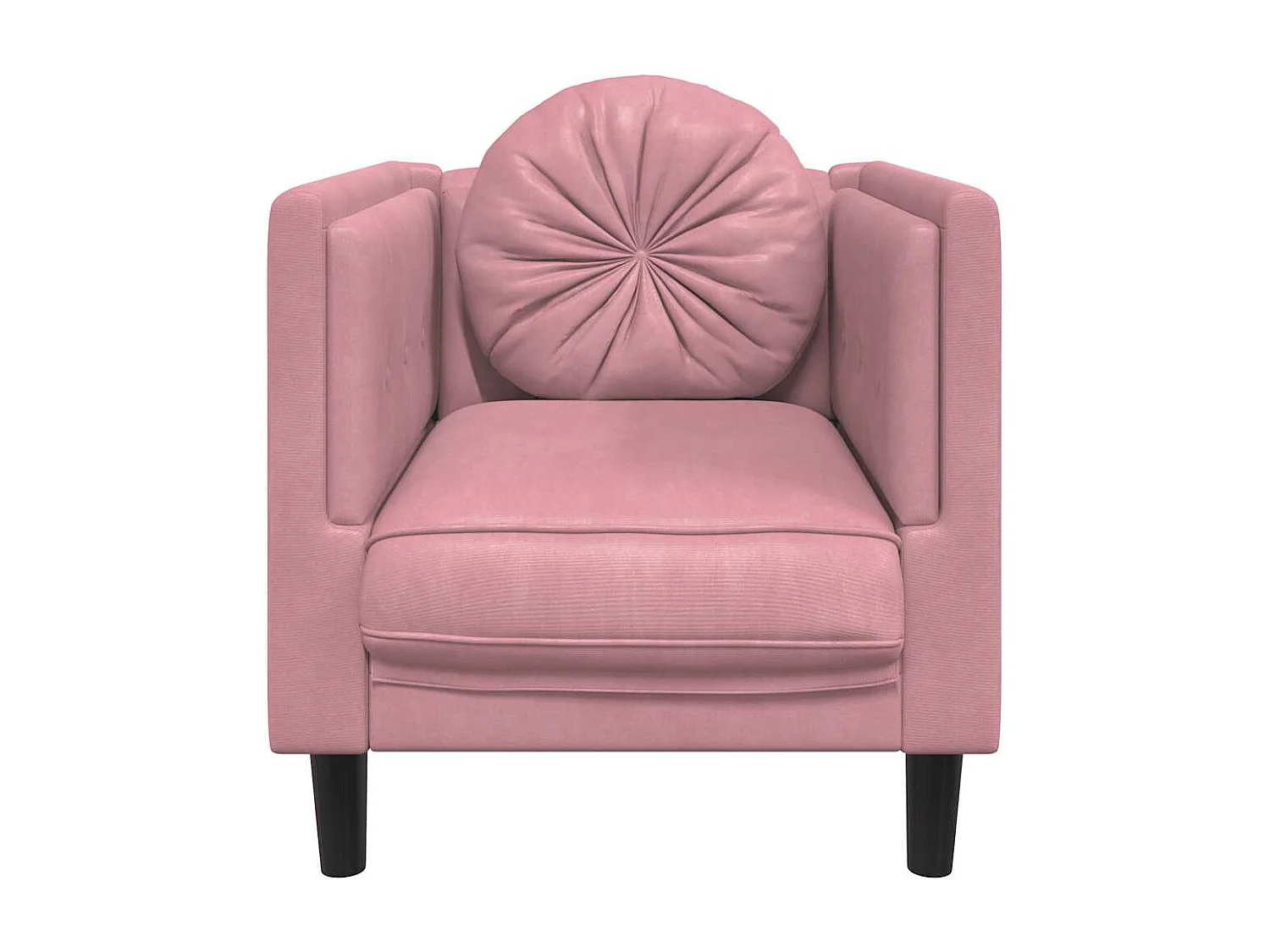 Fauteuil met kussen fluweel roze