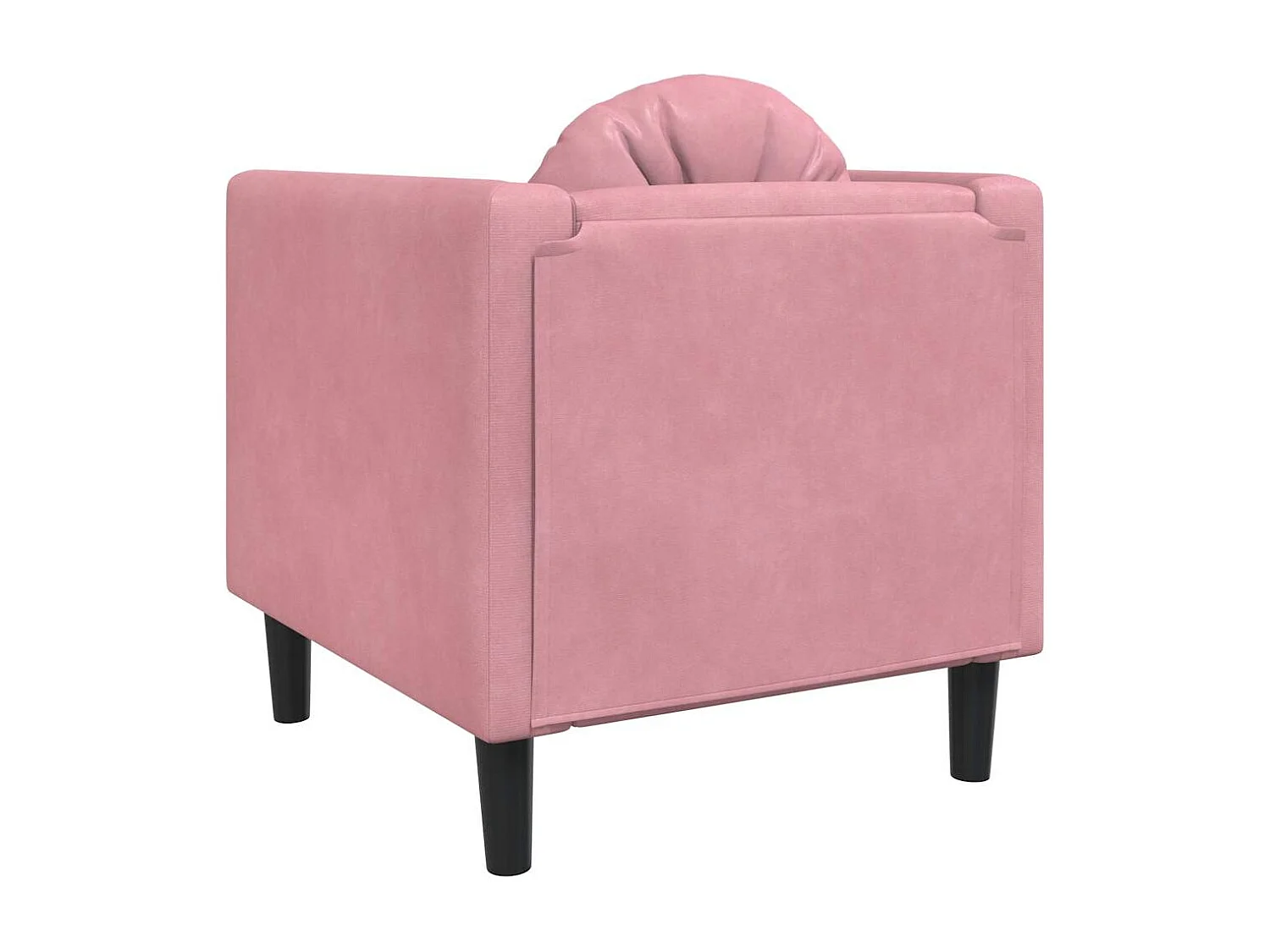 Fauteuil met kussen fluweel roze