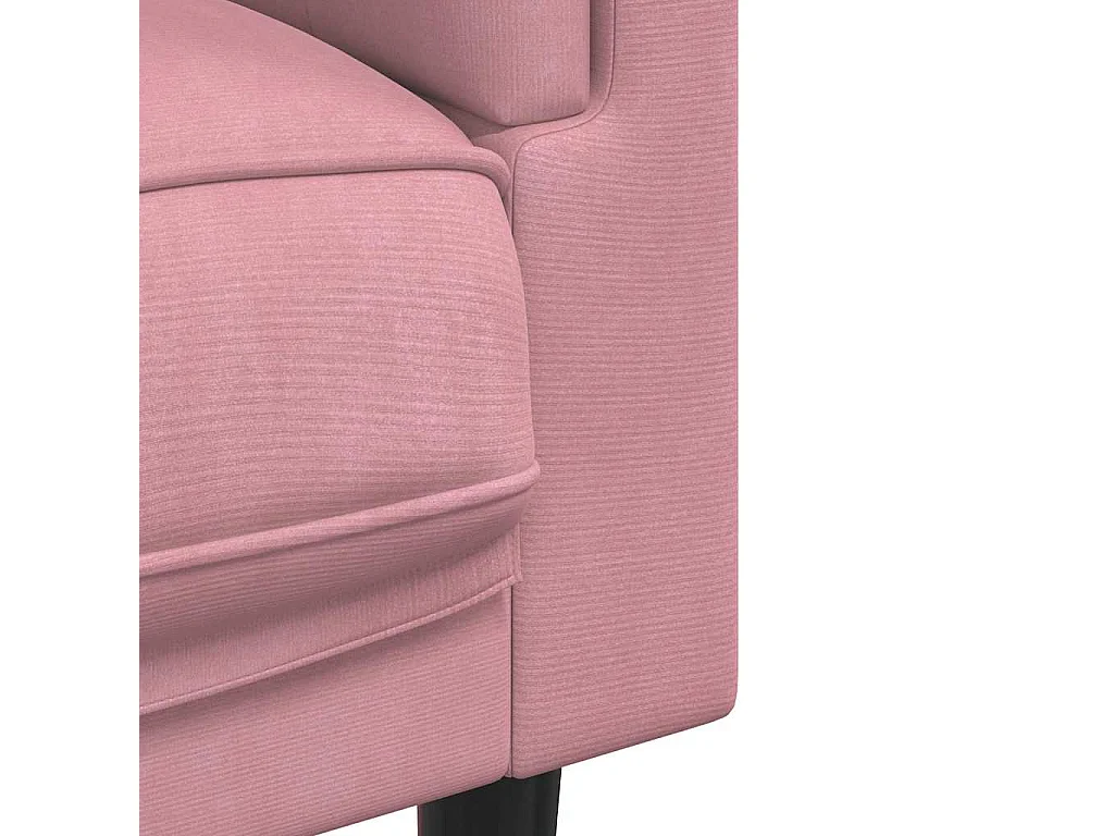 Fauteuil met kussen fluweel roze