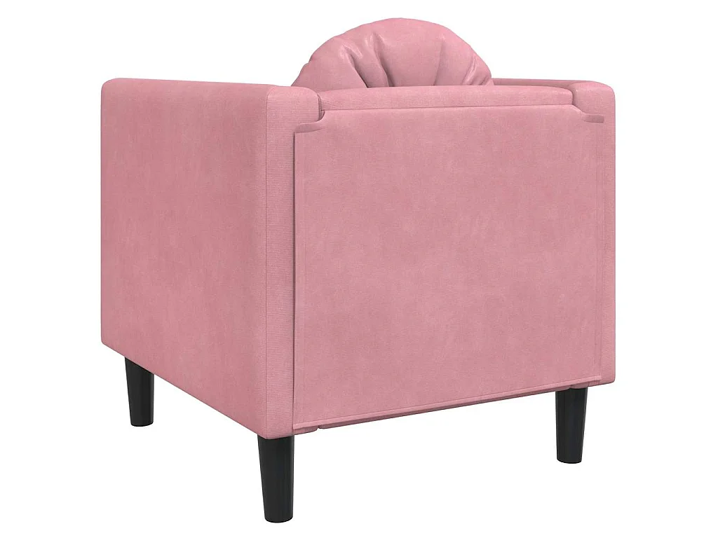 Fauteuil met kussen fluweel roze