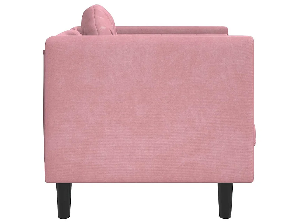 Fauteuil met kussen fluweel roze