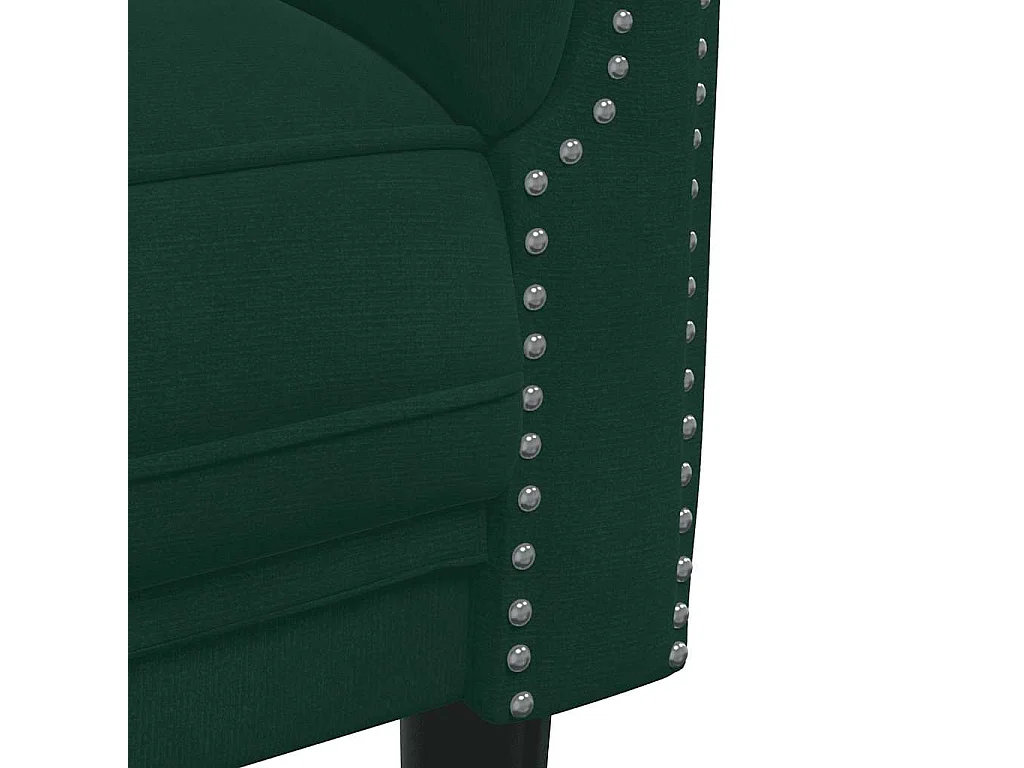 Set di Divani 3 pz Verde Scuro in Velluto