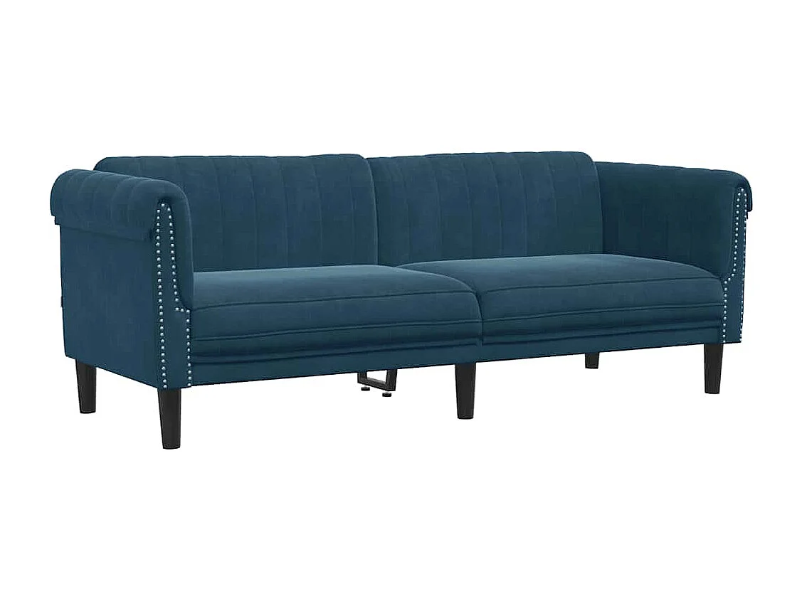 Canapé à 3 places bleu velours