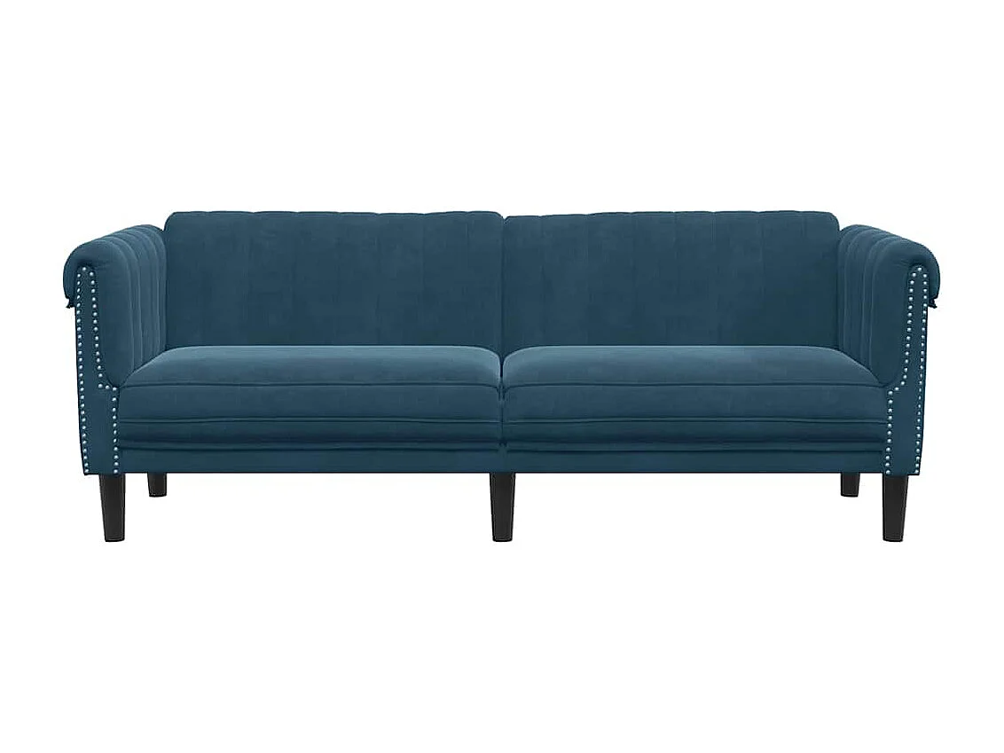 Canapé à 3 places bleu velours