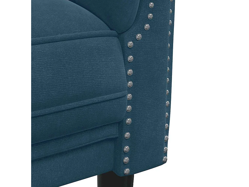 Canapé à 3 places bleu velours