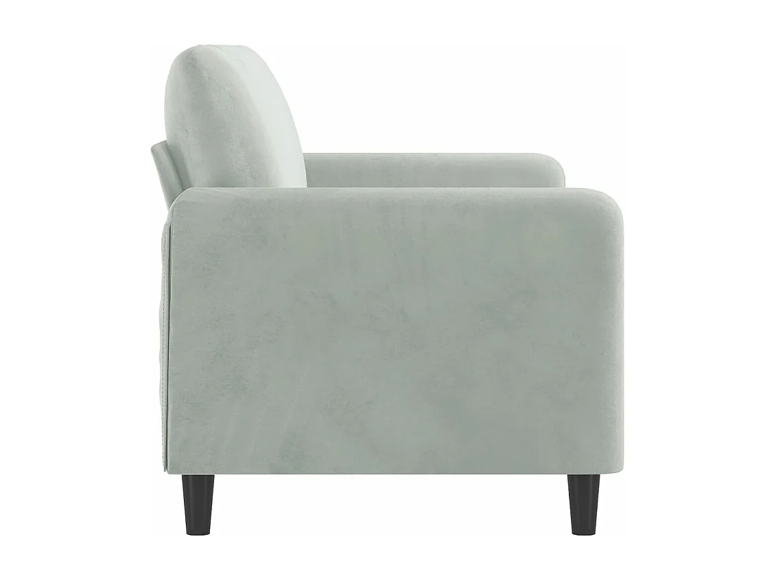 Canapé à 2 places Gris clair 140 cm Velours