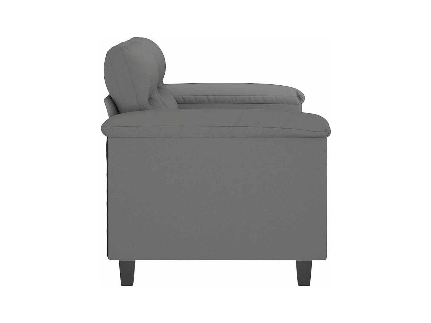 2-Sitzer-Sofa Dunkelgrau 120 cm Mikrofasergewebe