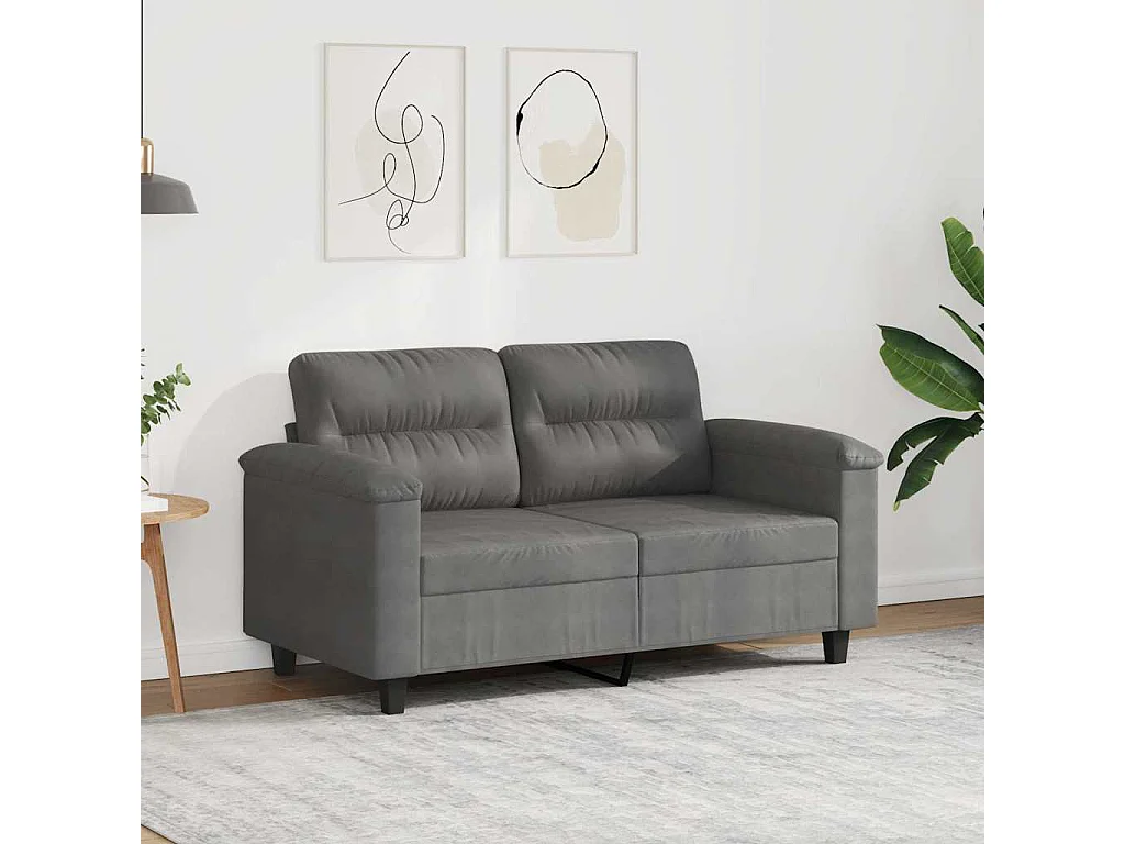 2-Sitzer-Sofa Dunkelgrau 120 cm Mikrofasergewebe