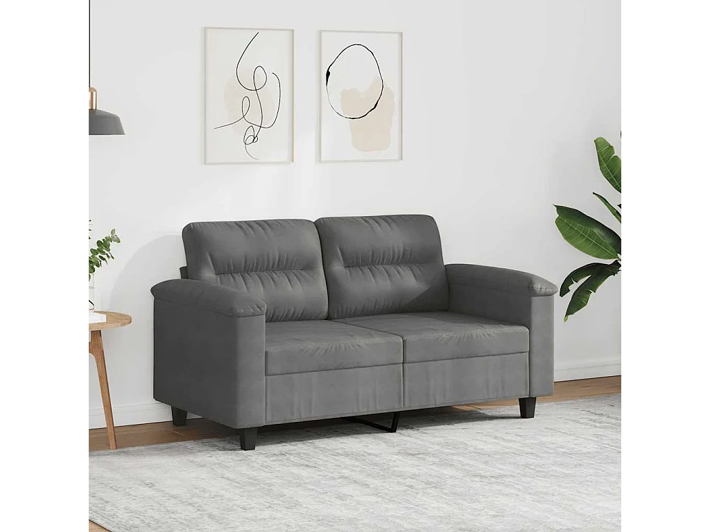 2-Sitzer-Sofa Dunkelgrau 120 cm Mikrofasergewebe
