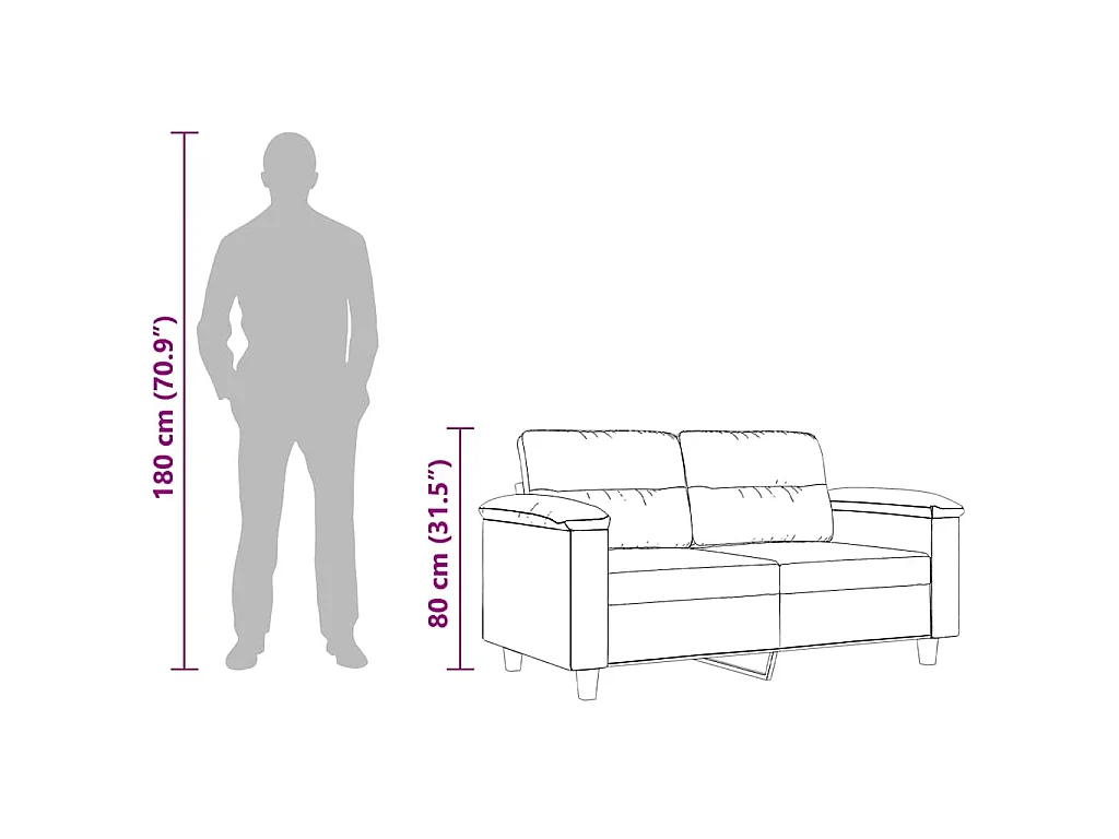 2-Sitzer-Sofa Dunkelgrau 120 cm Mikrofasergewebe