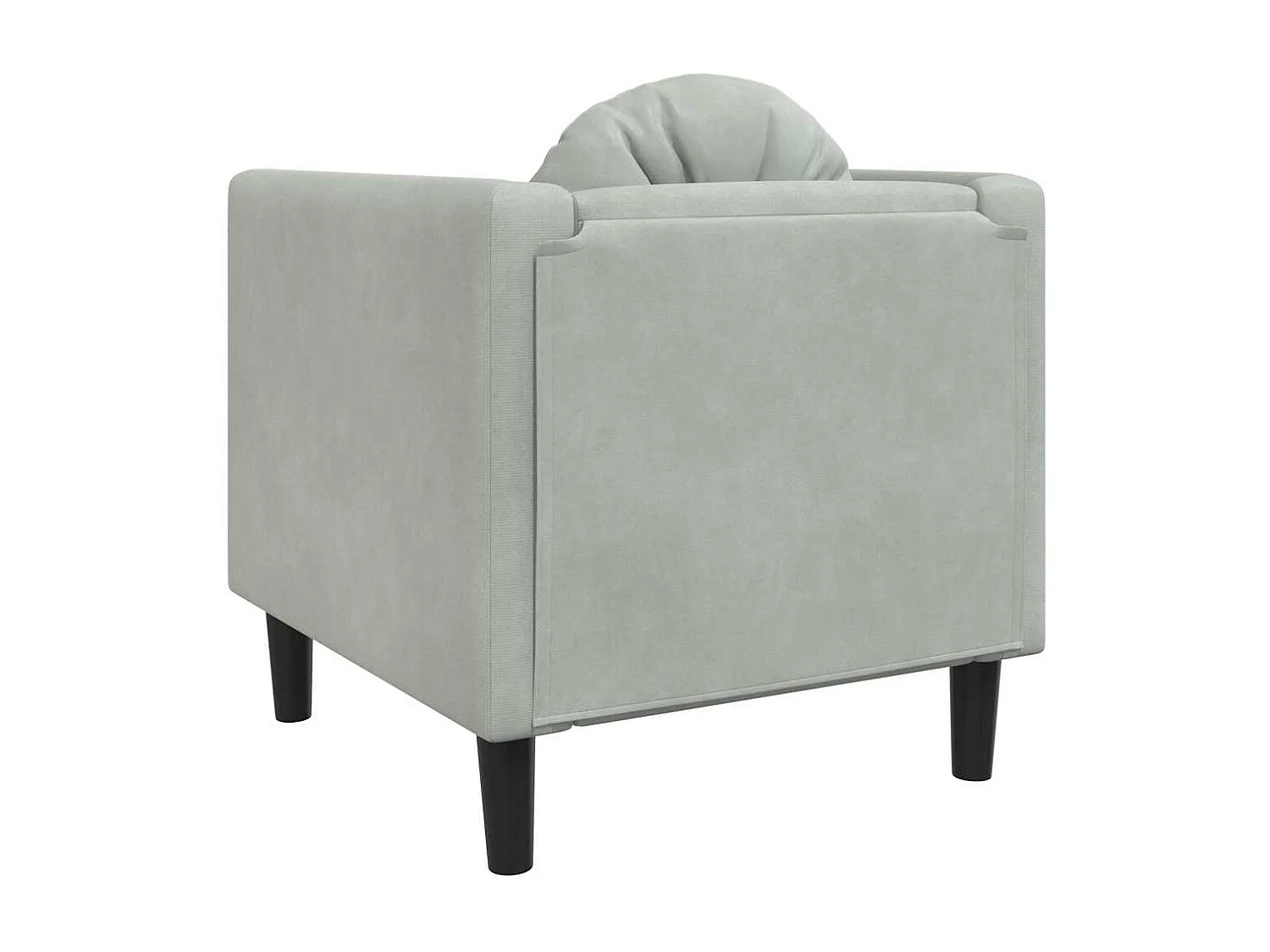 Fauteuil met kussen fluweel lichtgrijs