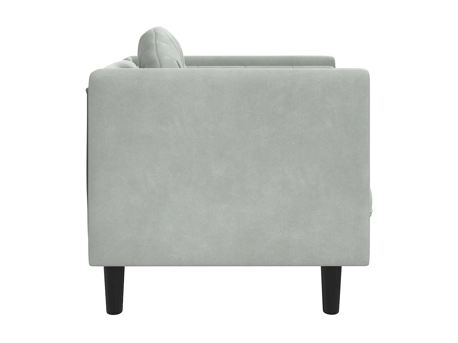 Fauteuil avec coussin gris clair Velours