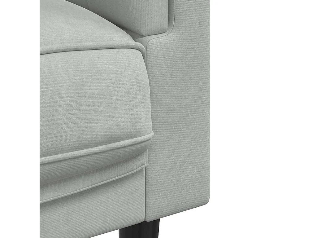 Fauteuil avec coussin gris clair Velours