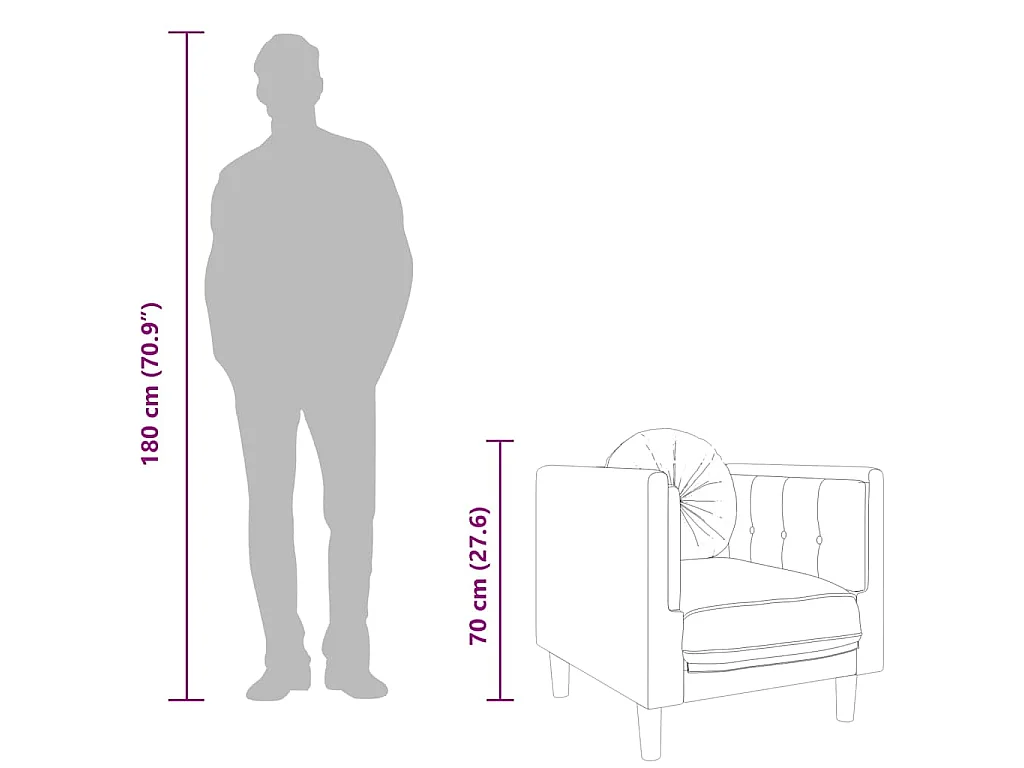 Sessel mit Kissen Hellgrau Samt